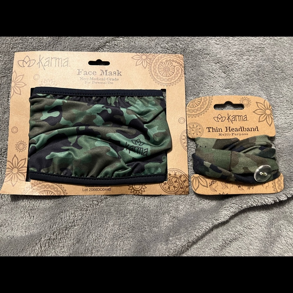 Brand new camo mask w/ matching headband